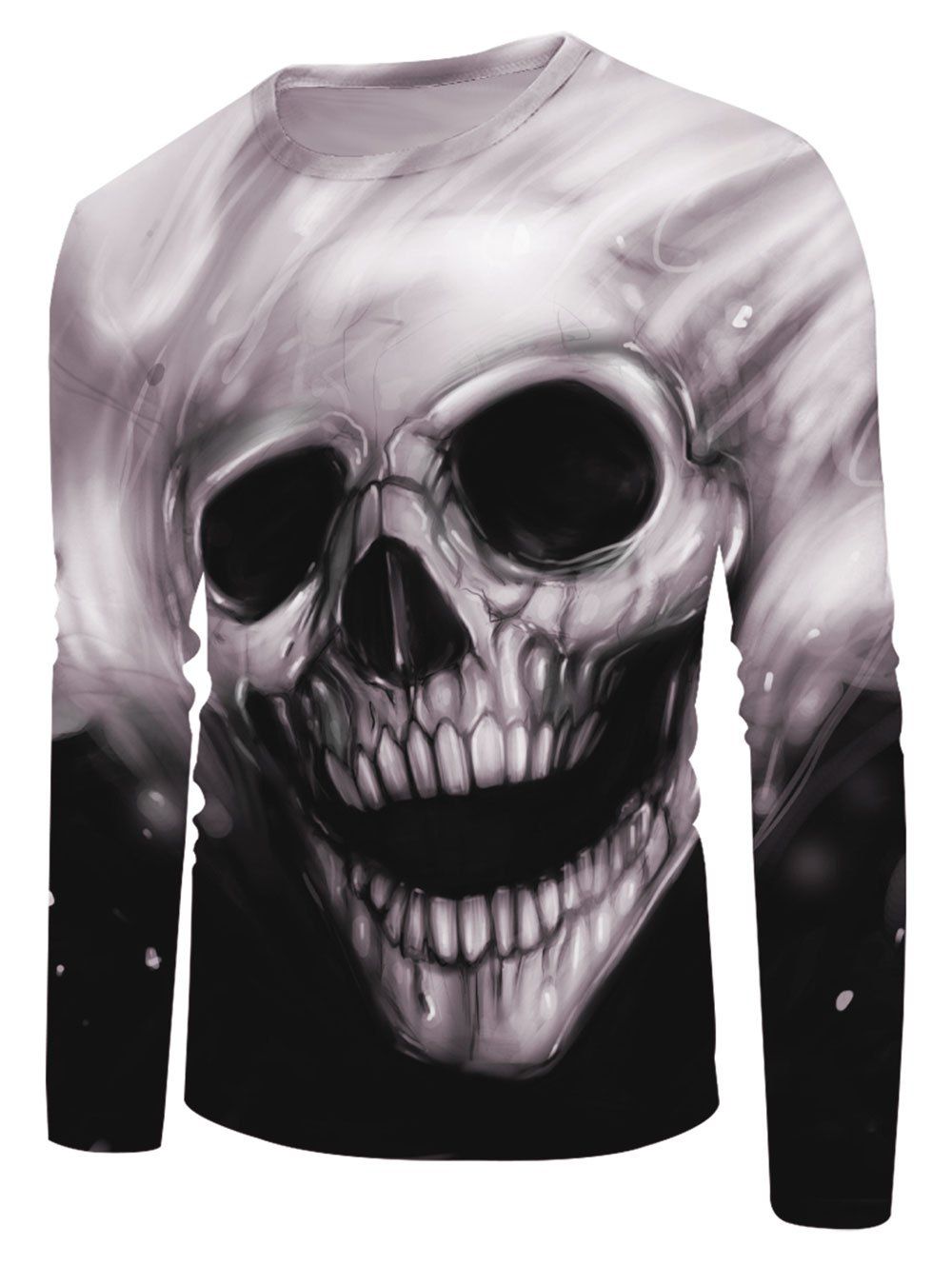 Halloween Skull Print Long Sleeve T-shirt