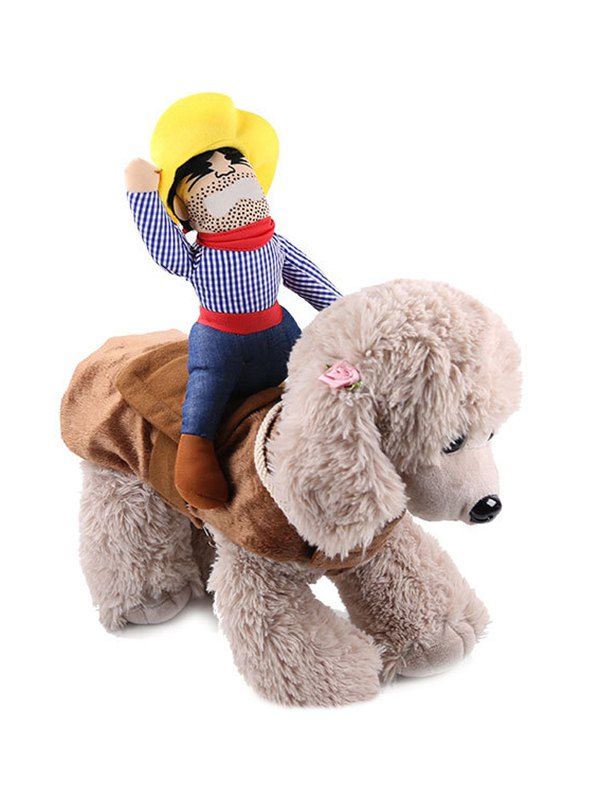 

Halloween Pet Supplies Riding Man Embellished Funny Cat Clothes, Multi-a