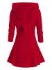 Manteau à Capuche en Velours Grande Taille - Rouge 5X