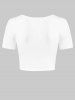 T-shirt Court Tordu en Avant à Col Plongeant - Blanc 2XL