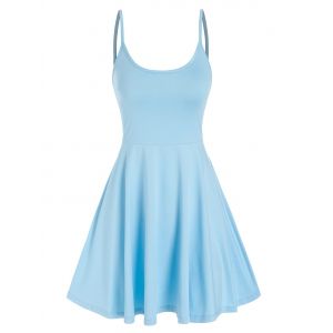 

Spaghetti Strap Plain Dress, Day sky blue