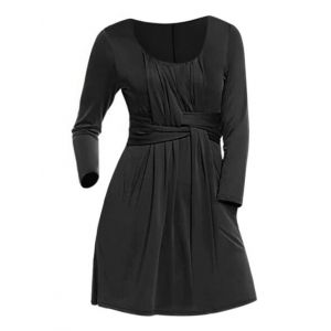 

Plus Size Plain Long Tunic Tee, Black