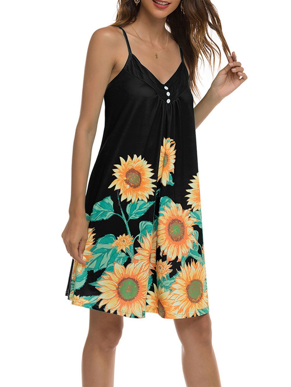 

Sunflower Pintuck Cami Dress, Black