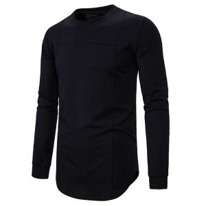 

Pure Color Crew Neck Gothic Sweatshirt, Black