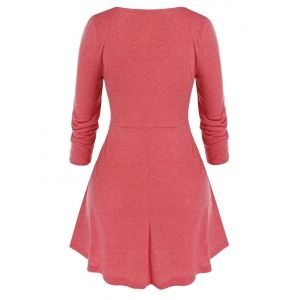 

Plus Size Crisscross Sweetheart Neck T Shirt, Bean red