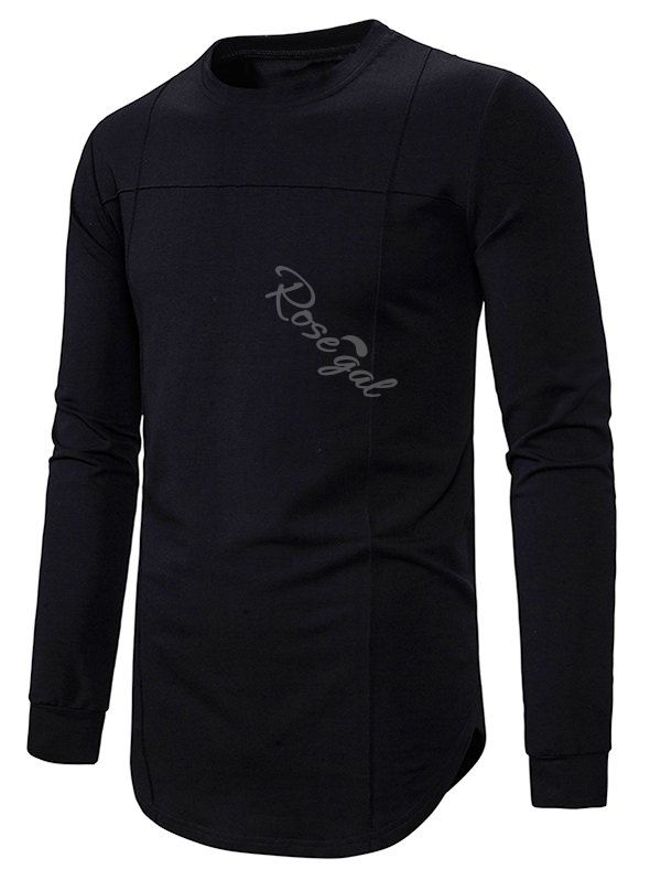 

Pure Color Crew Neck Gothic Sweatshirt, Black