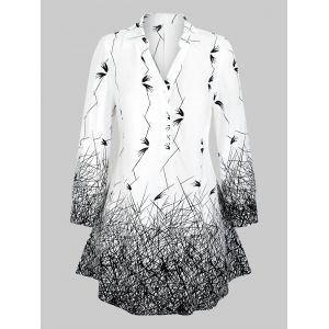 

Plus Size Half Button Long Tunic Top, Milk white