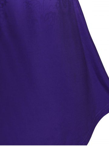 Plus Size Paisley Ombre Curved Hem Tunic Shirt