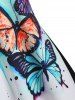 Summer Dip Dye Butterfly Print Sleeveless Dress -  