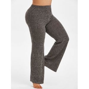 

Plus Size Knitted Heathered Pajamas Pants, Carbon gray