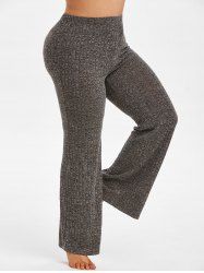Plus Size Knitted Heathered Pajamas Pants - L 