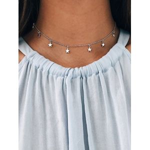 

Star Choker Chain Necklace, Silver