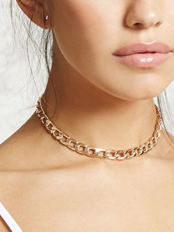 

Chain Choker Necklace, Golden