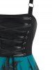 Lace Up Bat Print Mini Cami Dress -  