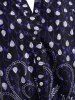 Plus Size Floral Print Roll Up Sleeve Blouse -  