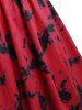 Robe Haute Basse Teintée de Grande Taille à Lacets avec Œillet - Rouge L