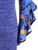 Plus Size Halloween Pumpkin Space Dye Flare Sleeve Keyhole Tee -  