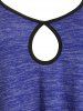 Plus Size Halloween Pumpkin Space Dye Flare Sleeve Keyhole Tee -  