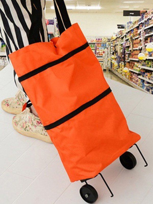 

Wheeled Folding Shopping Bag Shopping Cart, Orange