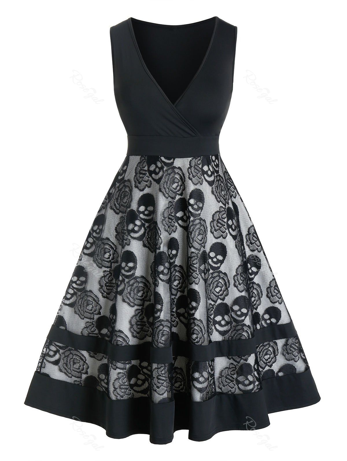 plus size skull dress