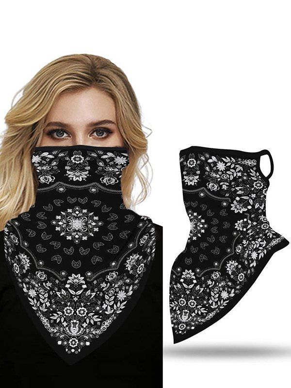 Bohemian Floral Printed Outdoor Mask Scarf