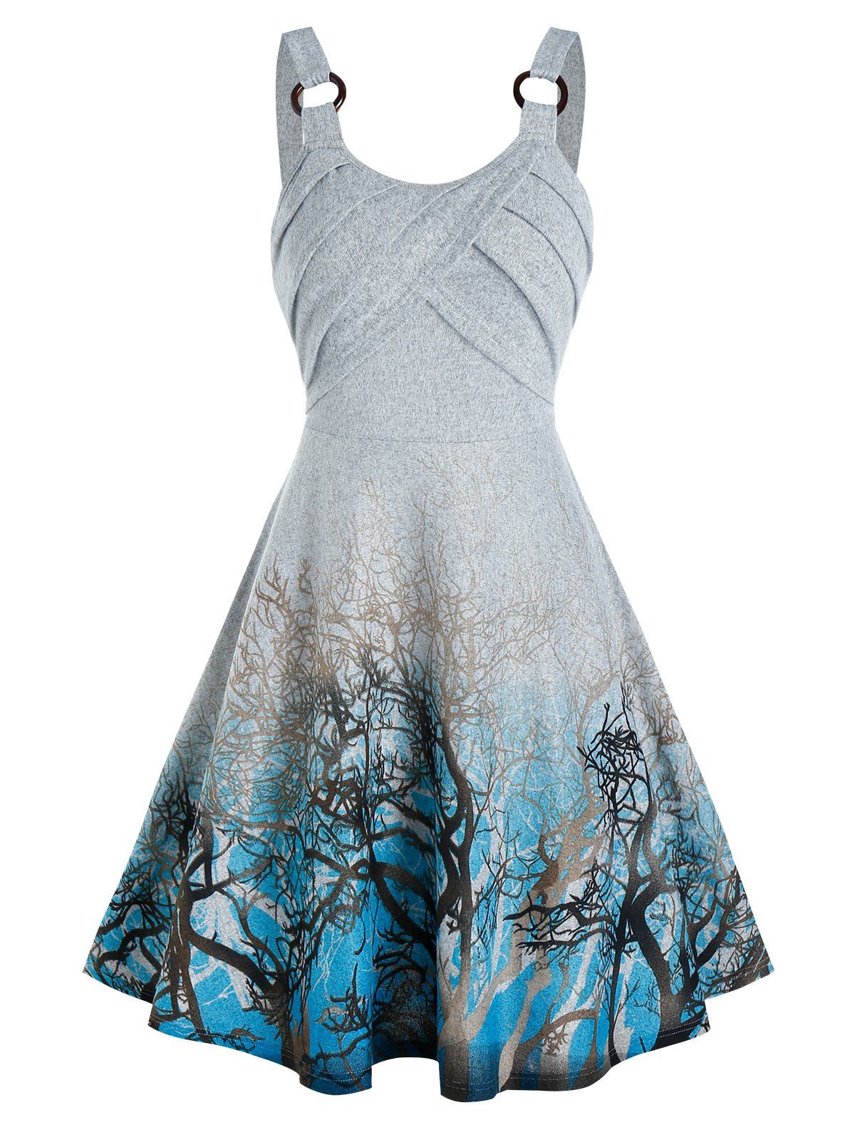 

Tree Print Dip Dye Cami A Line Dress, Blue