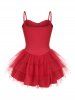 Plus Size Layered Tulle Frilled Lace Bowknot Slip Babydoll -  