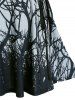 Sleeveless Tree Print Lace-up Mini Dress -  