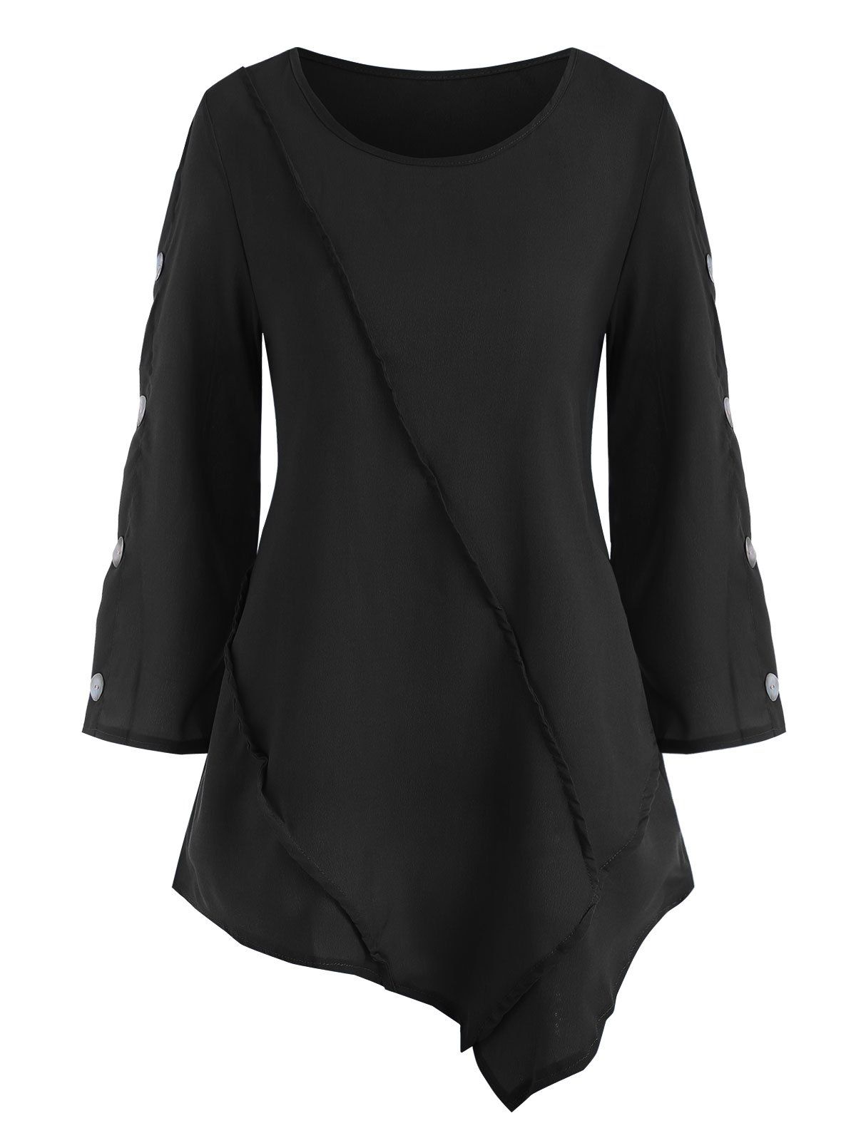 

Shell Button Asymmetrical Top, Black