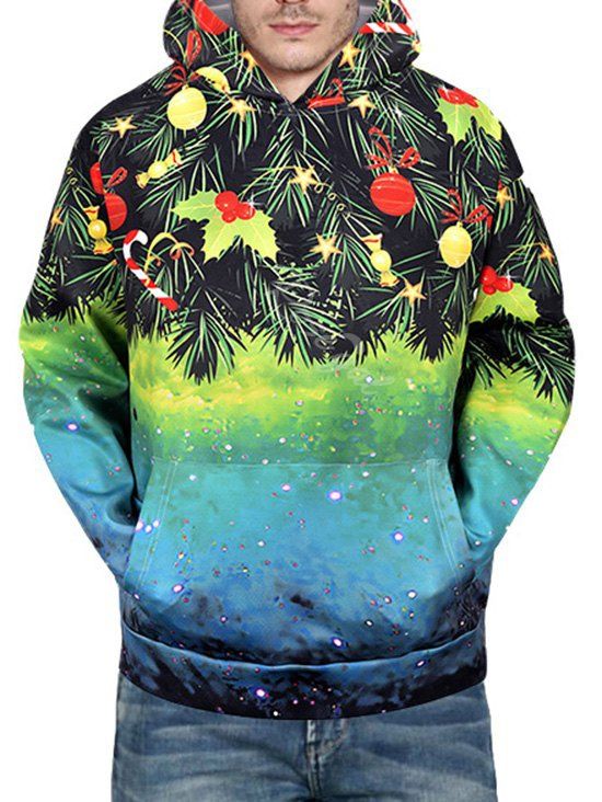 

Christmas Candy Pattern Kangaroo Pocket Hoodie, Aquamarine