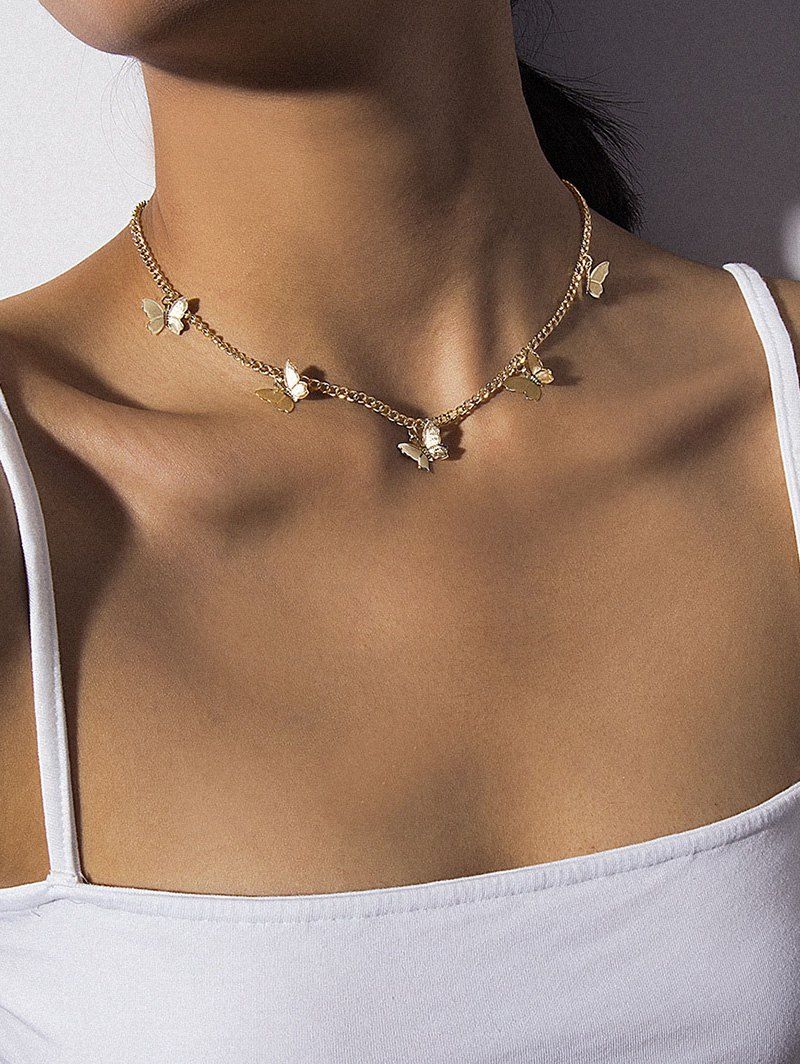 Fancy Chain Butterfly Collarbone Necklace  