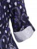 Plus Size Floral Print Roll Up Sleeve Blouse -  