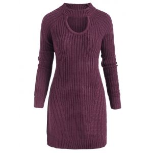 

Plus Size Mock Neck Cable Knit Sweater with Keyhole, Concord