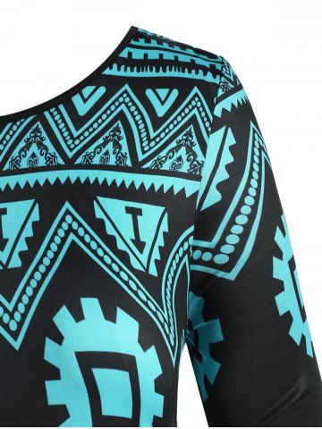 Plus Size Ombre Color Geometry T Shirt