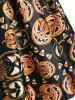 Halloween Pumpkin Plunging Lace Up Dress -  