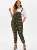 Plus Size Camo Print Overall Jumpsuit -  