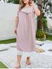 Plus Size Lace Panel Ruffle Broderie Anglaise Hem Nightgown -  