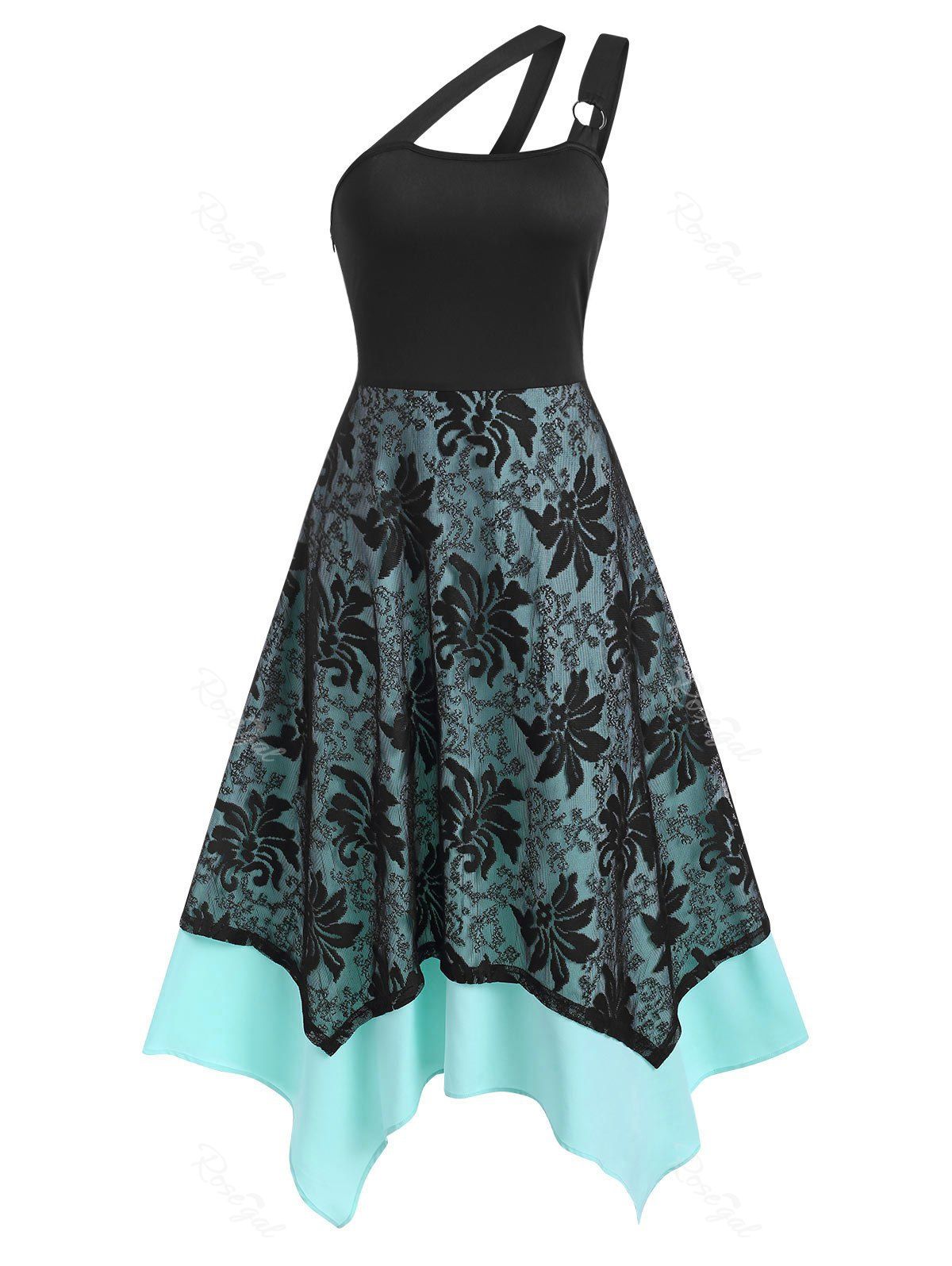 Shops O-ring High Waist Layered Lace Cami Dress  