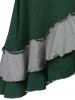 Colorblock Mock Button Layered Ruffle Cami Dress -  