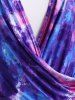 Cowl Twisted Front Tie Dye Plus Size Top Set -  