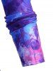 Cowl Twisted Front Tie Dye Plus Size Top Set -  