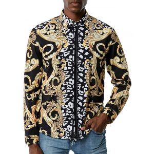 

Baroque Animal Print Button Up Leisure Shirt, Multi