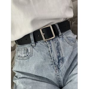 

Square Pin Buckle Waist Belt, Black