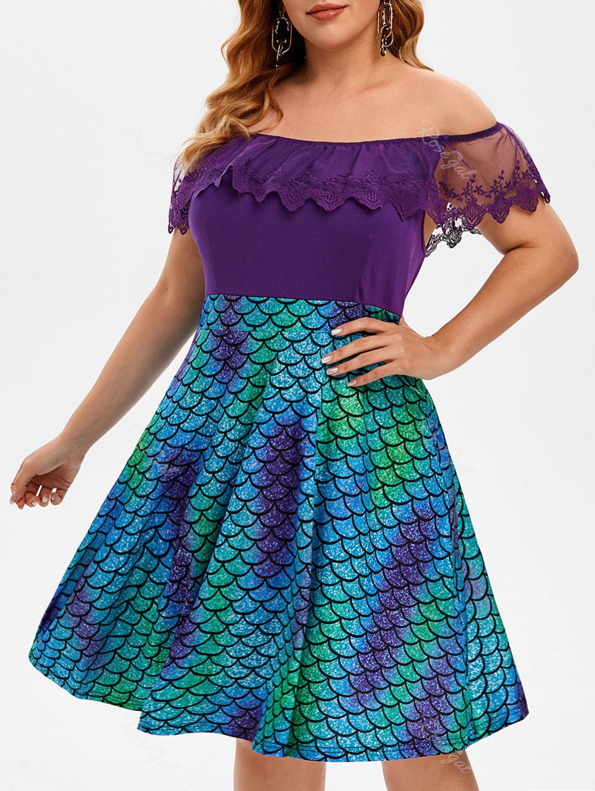 mermaid print dress