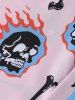 Contrast Skull Chain Print Leisure Long Sleeve Shirt -  