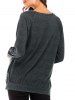 Raglan Sleeve Mock Button Pocket Sweatshirt -  