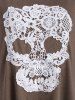 Halloween Skull Eyelash Lace Panel Plus Size Knitwear -  