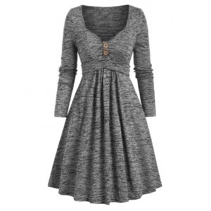 

Space Dye Crisscross Mini A Line Dress, Light gray