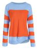 Plus Size Contrast Two Tone Drop Shoulder Sweater -  