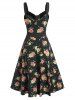 Lace Up Floral Print Mini Cami Dress -  